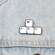 Load image into Gallery viewer, Funny Brooch WASD Keyboard Games Shirt Denim Badge Lapel Jackets Bag Enamel Pin - Astrata Trial Store