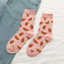 Load image into Gallery viewer, New summer cartoon fruit cotton watermelon lemon strawberry banana avocado women Korean version of socks fashion street socks - Astrata Trial Store
