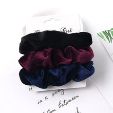 Load image into Gallery viewer, 3Pcs Vintage Scrunchie Set Elastic Hair Bands - Astrata Trial Store
