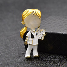 Load image into Gallery viewer, Opal Enamel Doctor Nurse Brooches Medical Brooch Pin - Astrata Trial Store
