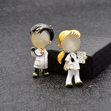 Load image into Gallery viewer, Opal Enamel Doctor Nurse Brooches Medical Brooch Pin - Astrata Trial Store
