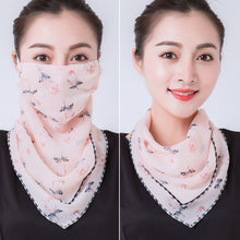 Load image into Gallery viewer, Chiffon Neck Mask Women Scarf Fashion Print Hair Tie Flower Striped Headkerchief Summer Sunscreen Headwear Scarve - Astrata Trial Store

