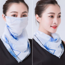 Load image into Gallery viewer, Chiffon Neck Mask Women Scarf Fashion Print Hair Tie Flower Striped Headkerchief Summer Sunscreen Headwear Scarve - Astrata Trial Store
