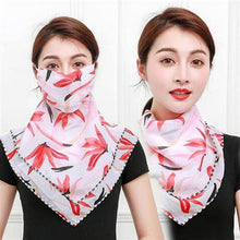 Load image into Gallery viewer, Chiffon Neck Mask Women Scarf Fashion Print Hair Tie Flower Striped Headkerchief Summer Sunscreen Headwear Scarve - Astrata Trial Store
