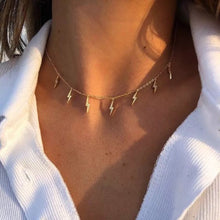 Load image into Gallery viewer, Fashion Choker Necklace Golden Plated Lightning Pendant Charms Necklace for Women Clavicle Chain Short Necklace Jewelry - Astrata Trial Store
