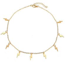 Load image into Gallery viewer, Fashion Choker Necklace Golden Plated Lightning Pendant Charms Necklace for Women Clavicle Chain Short Necklace Jewelry - Astrata Trial Store
